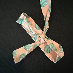 Coral w/Aqua Circles Knot Headband -Women's  1TKH8 Handmade NWT Boutique